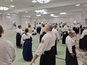 aikidoists in a practice space