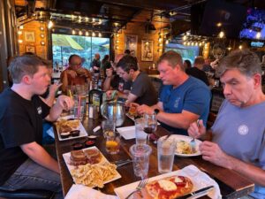 people in a resaurant eating dinner